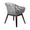Armen Living Tutti Frutti Indoor Outdoor Dining Chair in Dark Eucalyptus Wood with Gray Rope and Gray Cushion LCTFSIGRY - alternate 5